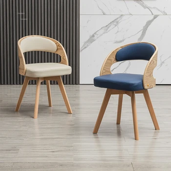 Обеденные стулья из массива дерева в скандинавском стиле для кухонной мебели Современный минималистичный обеденный стул со спинкой Дизайнерские стулья для столовой