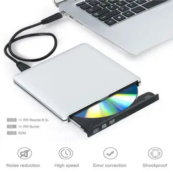 Сплав Sliver Slim 9,5 мм USB 3,0 Внешний DVD +/-DL RW CD +/-RW Привод Writer Player Burner Для Windows 7/8/10 MAC Linux