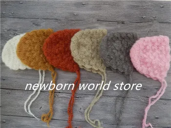 реквизит для фотосъемки новорожденных мохеровая шляпа с цветами на крючках.