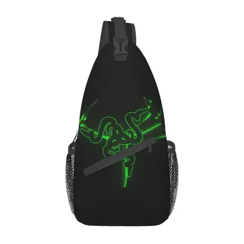 Зеленая неоновая сумка-змея на груди, мужские сумки через плечо для мальчиков, женские повседневные сумки для бега на открытом воздухе из полиэстера унисекс