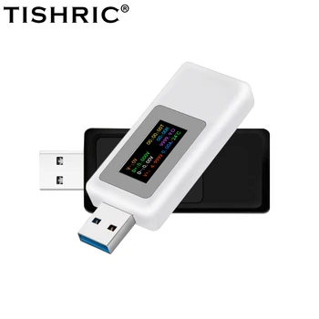 TISHRIC MX19 Usb Ток Напряжение Емкость Детектор Мощности Монитор Тестер Напряжения Цветной Экран Цифровой Вольтметр Амперметр Постоянного тока 4 В-30 В