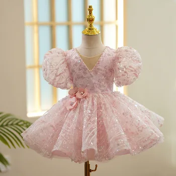 Высококачественное платье для девочек, детская юбка принцессы на день рождения