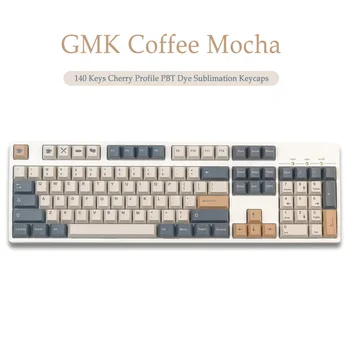 140 Клавиш GMK Coffee Mocha Keycaps Вишневый профиль Сублимация красителя PBT Механическая клавиатура Keycap для MX Switch