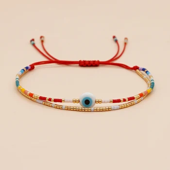 Турецкий браслет от сглаза, ювелирные изделия для женщин, красные нитки, Изящные браслеты 