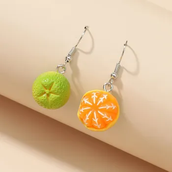 Креативные Оранжевые серьги-подвески, Изысканные Персонализированные Фруктовые Акриловые аксессуары, женские украшения ручной работы, крючки для ушей, подарок для нее
