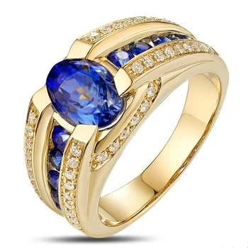 Мужское кольцо Уникального дизайна с синим цирконием, модные украшения, Свадебное Обручальное кольцо, аксессуары для вечеринок, Подарок на День рождения, Бесплатная доставка