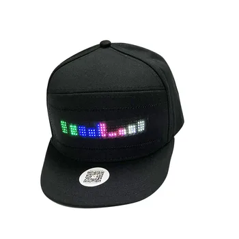 Бейсболка со светодиодной подсветкой, перезаряжаемая через USB, Светящаяся Мигающая светодиодная шляпа для вечеринок, цифровые сообщения с прокруткой, светодиодная шляпа-кепка