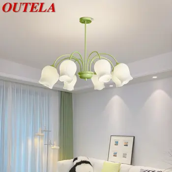 OUTELA Современная осветительная люстра светодиодные светильники в стиле лофт, веревочный креативный подвесной светильник в стиле ретро для домашней спальни