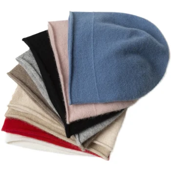 шапка из 100% чистого кашемира, мужская и женская теплая вязаная шапка,