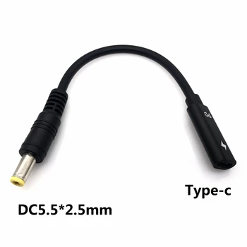 Разъем USB 3.1 Type C от USB к DC 5.5 * 2.5 мм, 5.5 * 2.1 мм, Разъем эмулятора запуска зарядного устройства, адаптер для зарядки кабеля