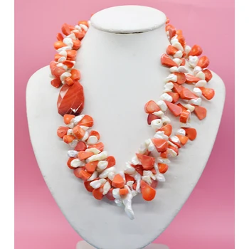Редкое ожерелье из 2 рядов натурального коралла и натурального жемчуга в стиле барокко, с самоцветами. Самые классические свадебные украшения для новобрачных. 20