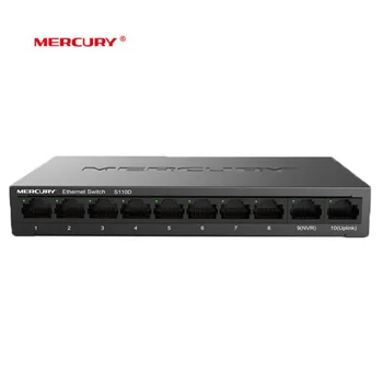 MERCURY 10-портовый стальной быстрый переключатель 10/100 Мбит/с Ethernet сетевой коммутатор настольный NVR-коммутатор 260m (S110D)