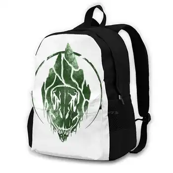 Школьные сумки с зеленым логотипом на левом верхнем плече для девочек-подростков, Дорожные сумки для ноутбуков, Зеленый логотип Dinosaurs, Dinosaur The Isle