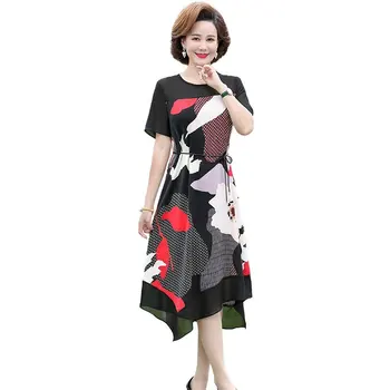 Шифоновое платье с цветочным рисунком, женские Летние Элегантные пляжные платья для женщин, повседневные вечерние Корейские платья Миди, Винтажные платья