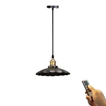 Подвесной светильник на батарейках с зонтичным абажуром, винтажный дизайн, подвесной светильник на проволоке с регулируемой яркостью, подвесной светильник для лофта