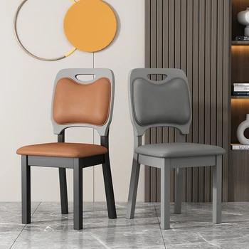 Обеденный стул Домашний Свет Роскошное кресло из массива Дерева Современный минимализм Для переговоров Кресло для гостиной Гостиничный Табурет Технологичная ткань