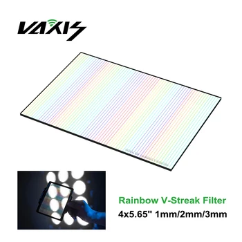 VAXIS VFX Rainbow V Streak Filter 4*5,65 дюйма 1 мм/2 мм/3 мм Оптическая Четкость 6 Цветов Полос для Фотосъемки Light Lamp
