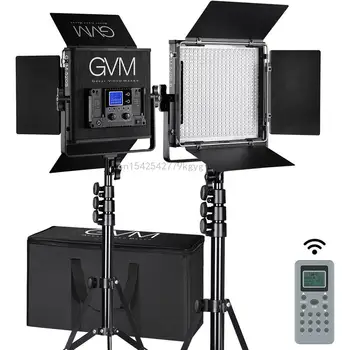 Светодиодные лампы GVM 520LS, подставка для фотосъемки, освещение для фотостудии в правом углу, штатив с лампой, камера для фотосъемки