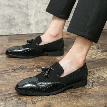 Кожаная Мужская Повседневная обувь без шнуровки Люксового бренда 2021, Мужские Лоферы, Мокасины, Уличная Дышащая Черная Обувь для вождения, мужские Кроссовки