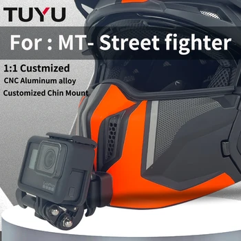 CamSteer Индивидуальные Подбородочные Крепления Шлема MT Street fighter с ЧПУ Из Алюминия TUYU для Камеры GoPro Hero 11 10 9 Insta360 X3 DJI