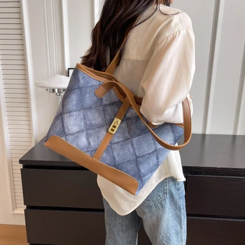 2023 Новая женская сумка, высококачественная модная сумка для поездок на работу, большая вместительная сумка через плечо, повседневная ретро-тенденция, простая высококачественная сумка