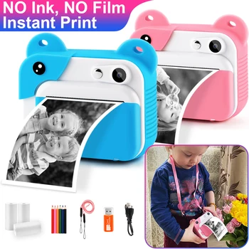 Детская камера мгновенной печати, детская камера термопечати, детская цифровая камера мгновенной фотосъемки, видео, детские игрушки, камера для детей