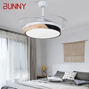 Потолочный вентилятор с Кроликом, Невидимая Лампа с дистанционным управлением, Современный простой Мультяшный светодиод для дома, Детской Спальни