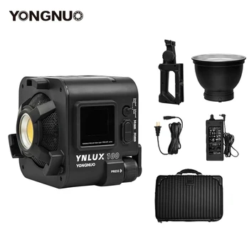 YONGNUO YNLUX100 Компактный Портативный Светодиодный видеосветильник COB Photography Fill Light 100 Вт 3200 К-5600 К NP-F Ручка для Аккумулятора Отражатель