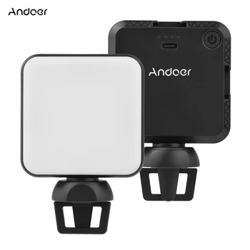Andoer W36 Mini LED Video Light Портативная лампа для фотосъемки 5600K с 3 креплениями для холодного башмака для видеосъемки в прямом эфире