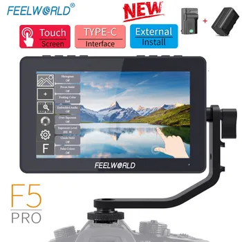 FEELWORLD F5 Pro 5,5-Дюймовый Полевой Монитор DSLR-Камеры с Сенсорным Экраном IPS FHD1920x1080 4K HDMI для Помощи в Фокусировке Видео для Карданной Установки