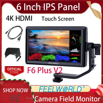 FEELWORLD F6 Plus V2 6-дюймовая зеркальная камера с сенсорным экраном и 4k-монитором