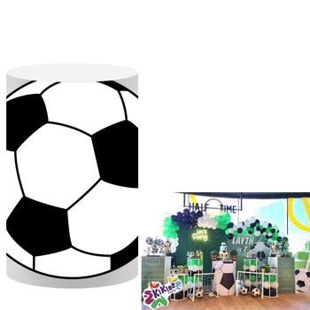 Спортивный тематический чехол для цилиндра с футбольным принтом для вечеринок по случаю дня рождения, свадьбы и детского душа
