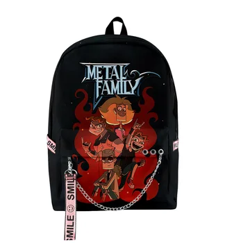 Металлический Семейный рюкзак на молнии с аниме-героями мультфильмов 2023, Школьный рюкзак в повседневном стиле Харадзюку, Уникальная Дорожная сумка