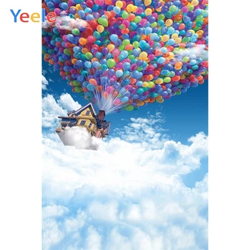 Воздушные шары Yeele, летающий дом, фоны для фотосъемки новорожденных, виниловый бесшовный фон для цифровой камеры, реквизит для фотостудии