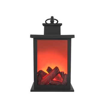 BORUiT LED Flame Lantern Украшение лампы Имитация камина Эффект пламени Беспламенная лампа Комнатный ночник Украшение сада