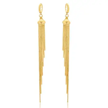 MxGxFam, цвет чистого золота, 7 линий, длинные серьги-капли с кисточками для женщин, модные ювелирные изделия