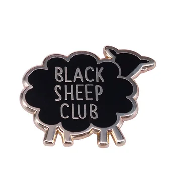 Black Sheep Club Твердая Эмалевая Булавка на Лацкане для Одежды, Броши на Рюкзаке, Портфеле, Значок, Ювелирные Украшения, Подарки для Друга