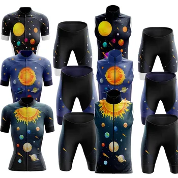 Классический комплект Майки для велоспорта с планетами Солнечной системы 2023, женская велосипедная одежда, Рубашки для шоссейных велосипедов, костюм MTB Maillot Ciclismo Mujer