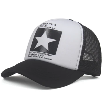 Включение женщин и мужчин шляпа сетка бейсболка повседневная Звезда печати snapback кости бейсболка шляпа письмо с черной крышкой