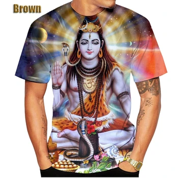 Мужская одежда в пол-тела, индийское божество, Хануман, Господь Шива, инновационный стиль, футболка с модным 3D принтом и короткими рукавами