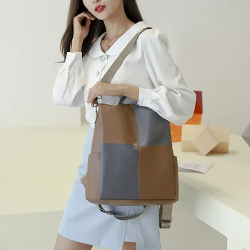 Рюкзак Новая женская сумка из искусственной кожи, Городской простой женский модный Темпераментный рюкзак для покупок