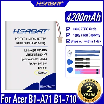 Аккумулятор HSABAT BAT-715 емкостью 4200 мАч для Acer Iconia Tab B1, B1-A71, B1-710 аккумуляторов
