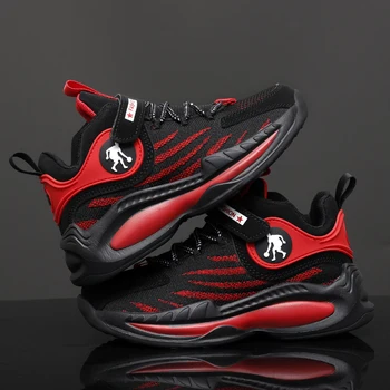 2023 Новая детская баскетбольная обувь для мальчиков, нескользящая детская спортивная обувь на толстой подошве, обувь для детского тренера по баскетболу EVA