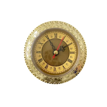 Круглые кварцевые часы со вставкой в золотой ободок, вставные часы 92 мм, встроенные своими руками, с римскими цифрами