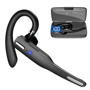 Bluetooth-Гарнитура С Двойным Микрофоном Шумоподавления V5.0 Bluetooth-Гарнитура Наушники-Вкладыши для Водителей Машинного Офиса
