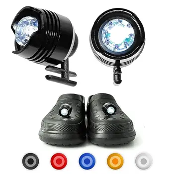 2 шт. Фары для Croc IPX5 Водонепроницаемые светодиодные фонари для украшения обуви, аксессуаров для ночных бегов, прогулок, сандалий