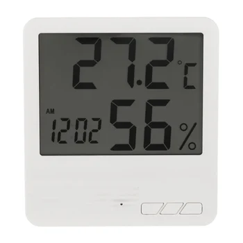 Белый цифровой термометр гигрометр часы-гигрометр температуры
