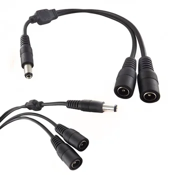 Mayitr 1 шт. коаксиальный кабель питания постоянного тока 5,5x2,1 мм, 1 штекер к 2 гнездам, разветвитель, кабель-адаптер для видеонаблюдения
