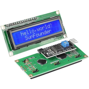 LCD1602 + I2C 1602 16x2 1602A Синий/Зеленый экран HD44780 Символьный ЖК-дисплей/с Модулем Адаптера Последовательного Интерфейса IIC/I2C для Arduino