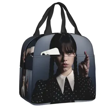 Wednesday Addams Термоизолированные сумки для ланча Женский контейнер для ланча из фильма ужасов 